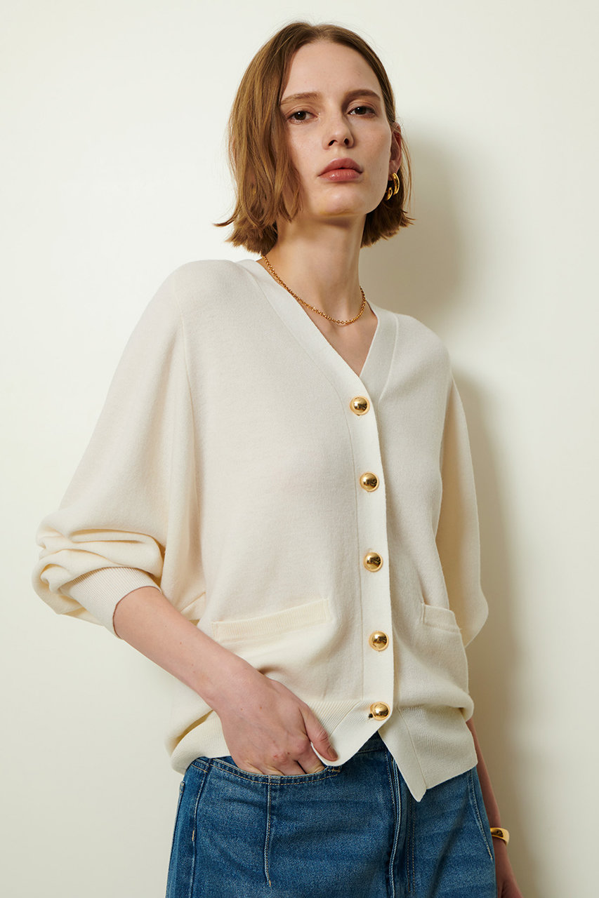 allureville(アルアバイル)｜ウールスムースカーディガン/オフホワイト