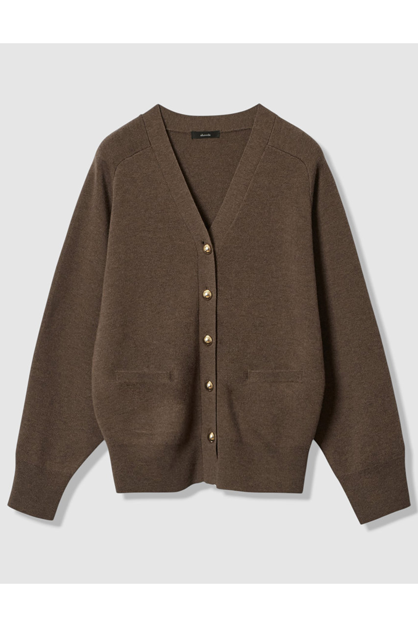 allureville ウールスムースカーディガン (ダークブラウン, 2) アルアバイル ELLE SHOP