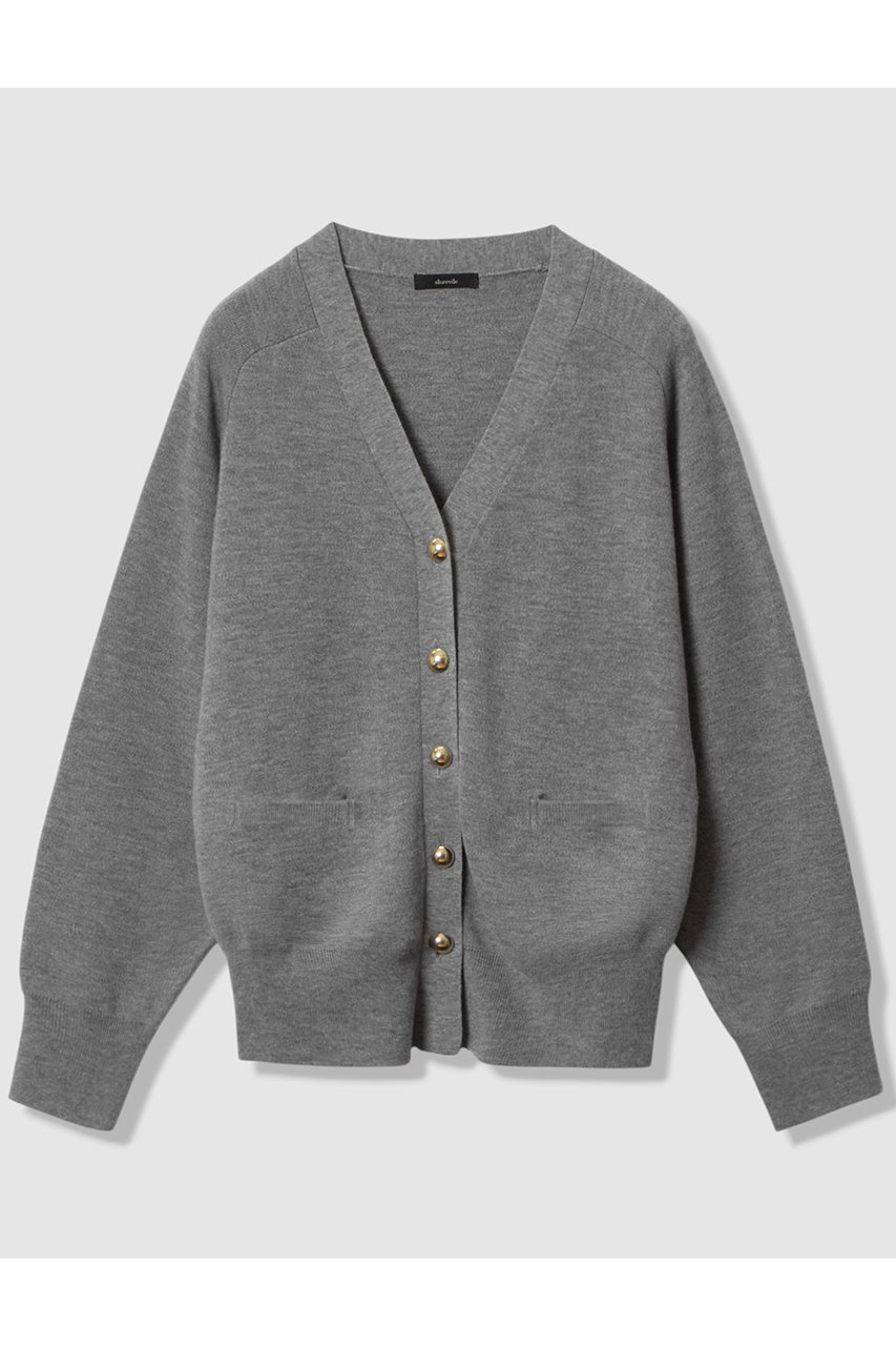 allureville ウールスムースカーディガン (グレー, 2) アルアバイル ELLE SHOP allureville ウールスムースカーディガン (グレー, 2) アルアバイル ELLE SHOP