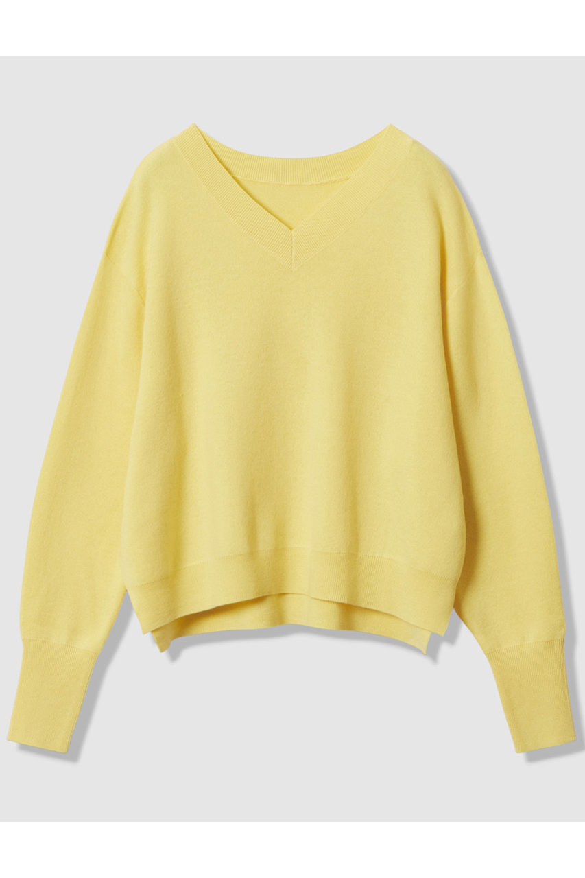 アルアバイル/allurevilleのウールスムース2WAYネックプルオーバー(ライトイエロー/20252016470-25-020)
