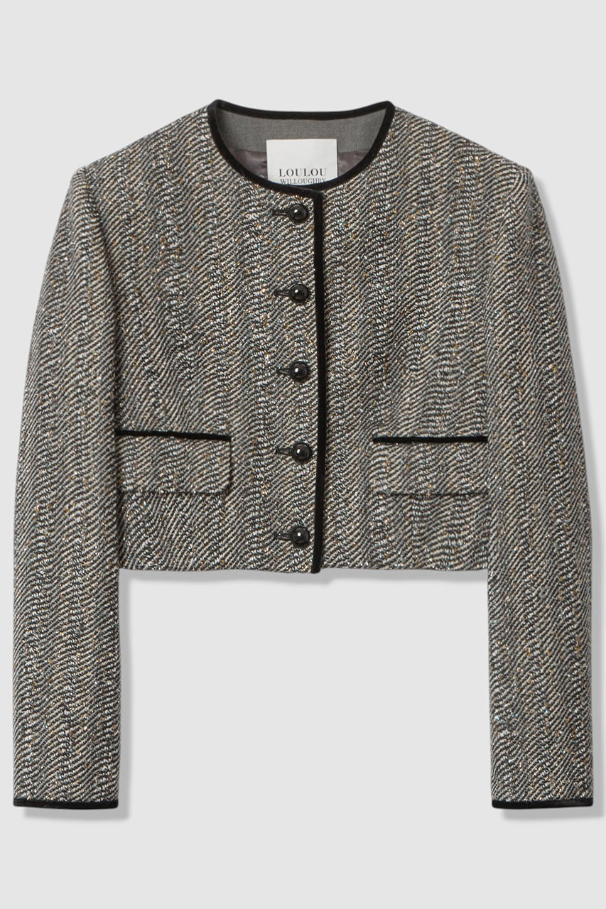 allureville 【LOULOU WILLOUGHBY】LINTONラメツイードショートジャケット (グレー, 2) アルアバイル ELLE SHOP allureville 【LOULOU WILLOUGHBY】LINTONラメツイードショートジャケット (グレー, 2) アルアバイル ELLE SHOP