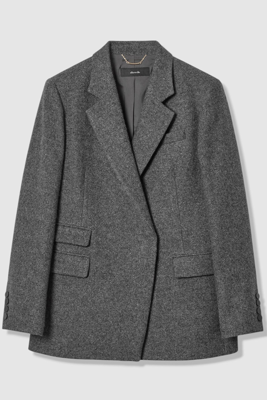 allureville ツィードフラップポケットジャケット (チャコールグレー, 2) アルアバイル ELLE SHOP