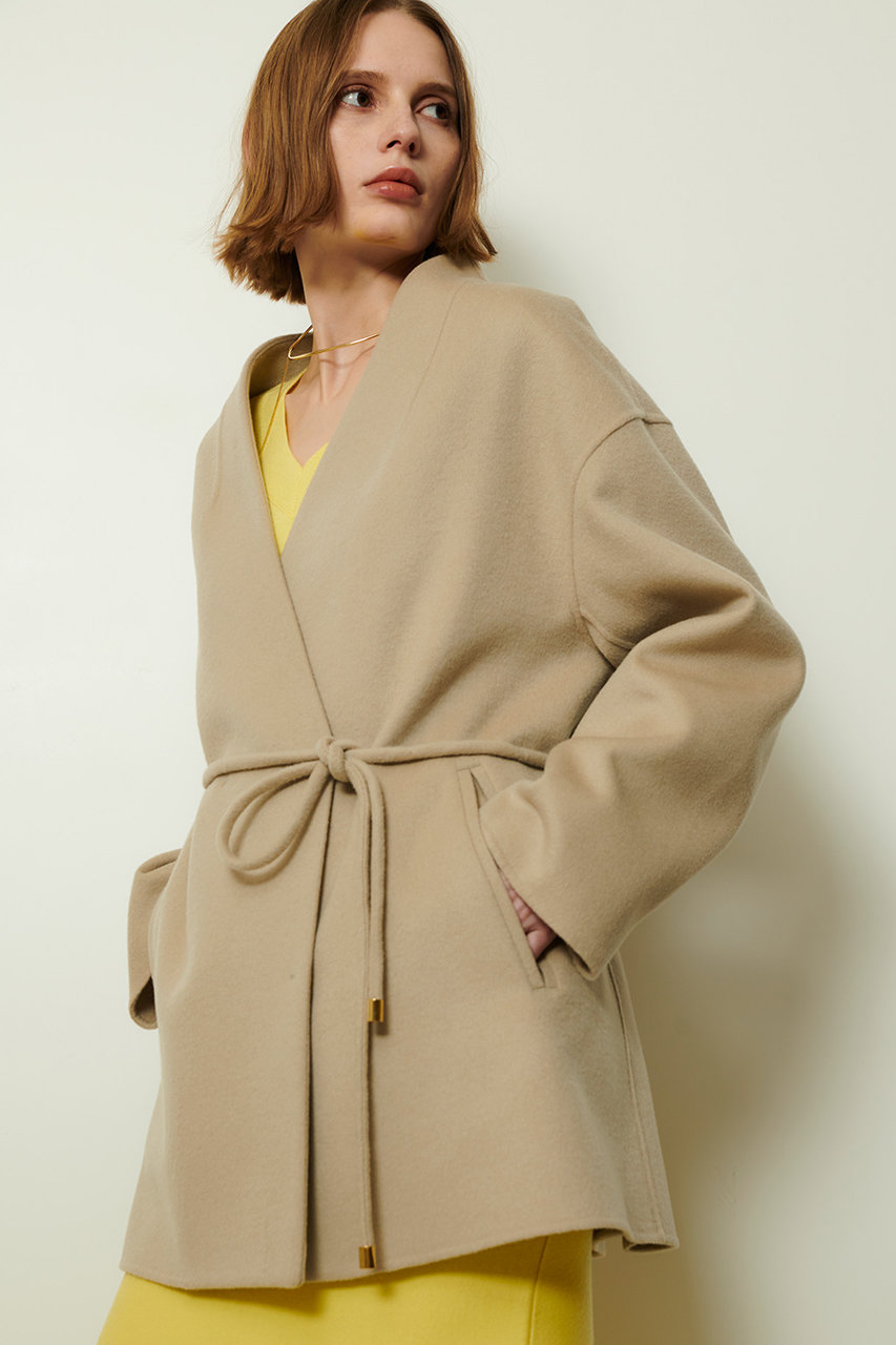 allureville(アルアバイル)｜カシミヤ混リバーミドルラップコート