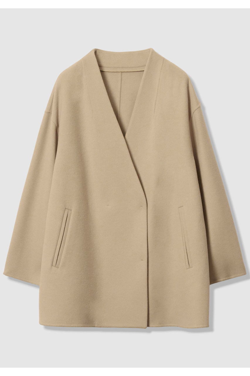 allureville カシミヤ混 フーディー リバーコート ライトベージュ アルアバイル カシミヤ混 ウール フーディー リバーコート ライト