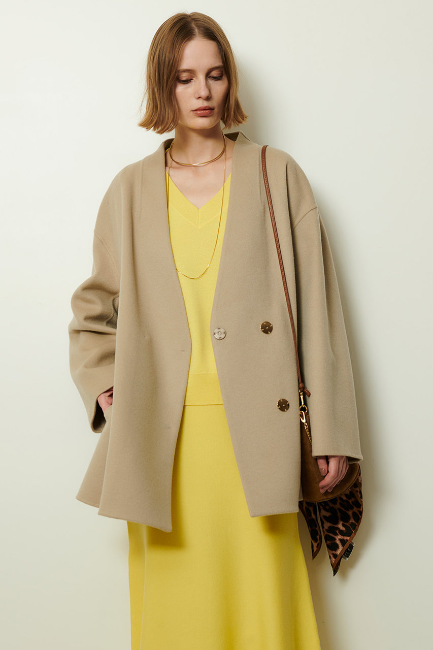 allureville(アルアバイル)｜カシミヤ混リバーミドルラップコート