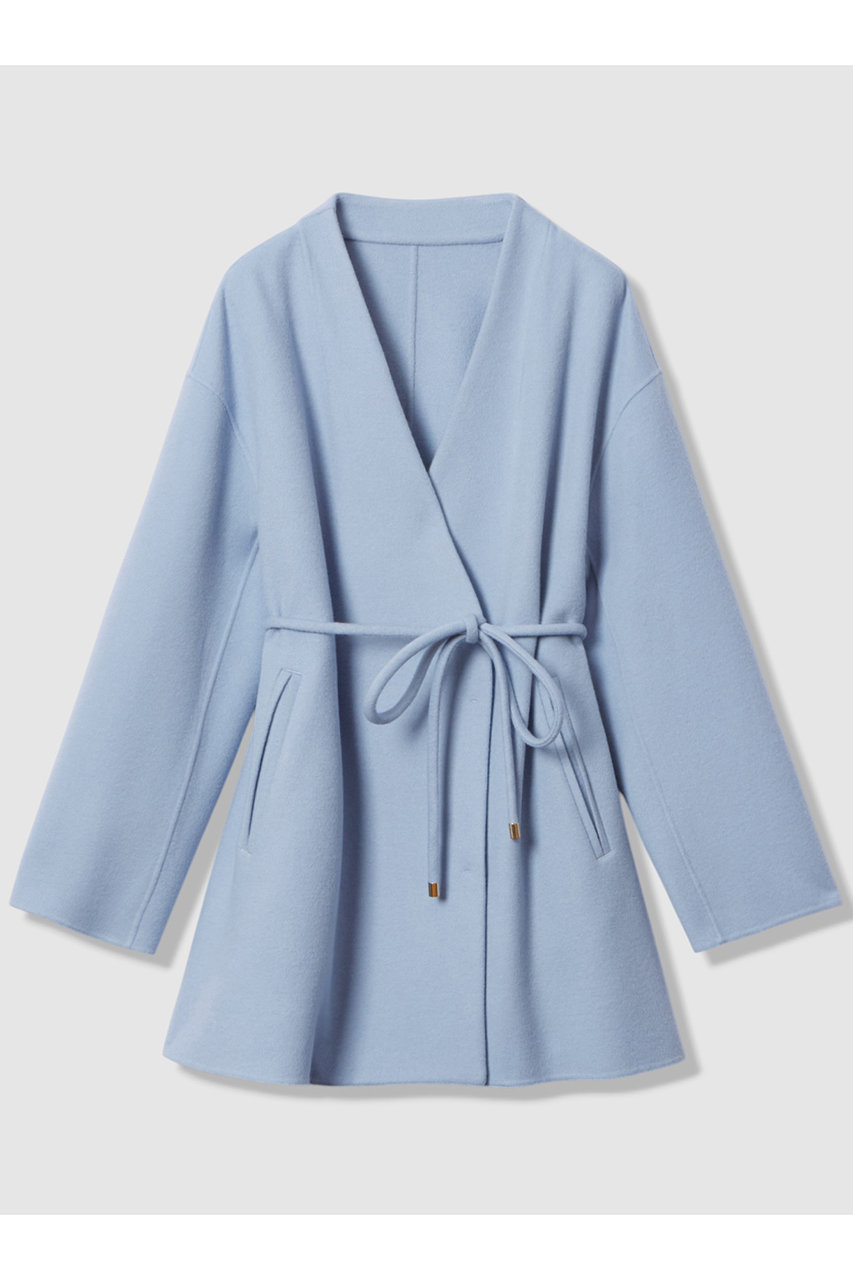 allureville カシミヤ混リバーミドルラップコート (ライトブルー, 2) アルアバイル ELLE SHOP