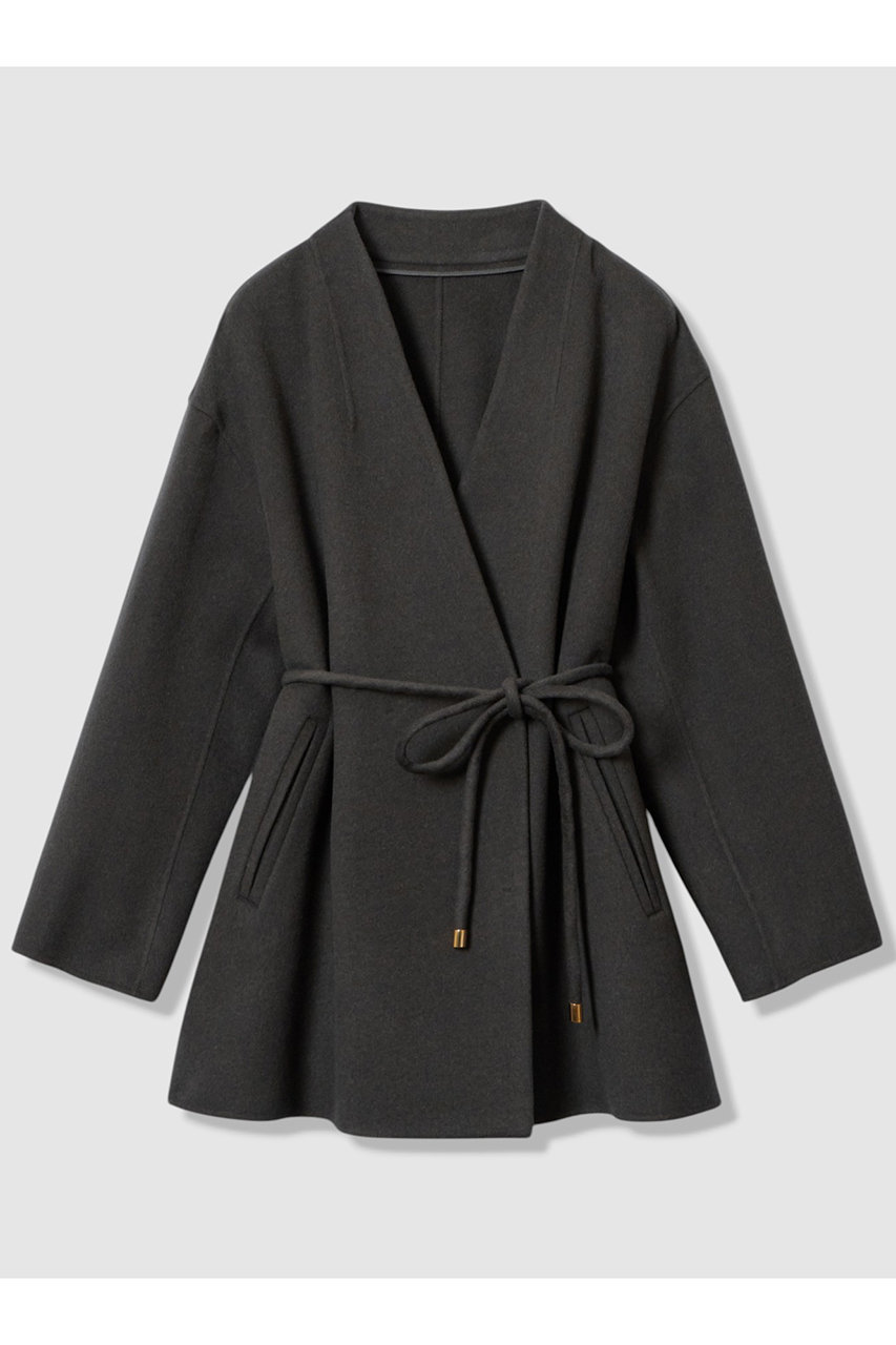 アルアバイル/allurevilleのカシミヤ混リバーミドルラップコート(チャコールグレー/20252017050-62-020)