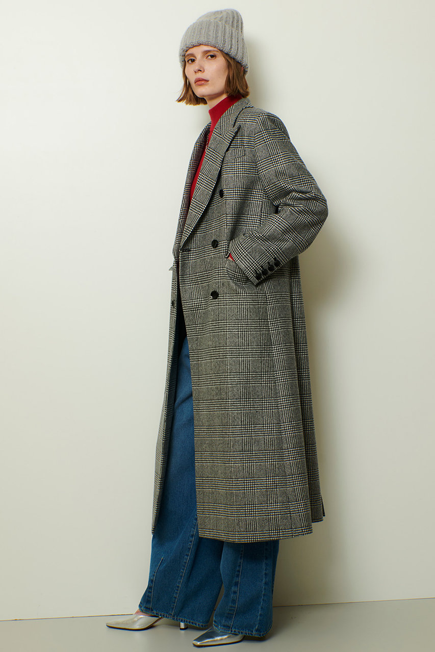 allureville(アルアバイル)｜グレンチェックロングチェスターコート