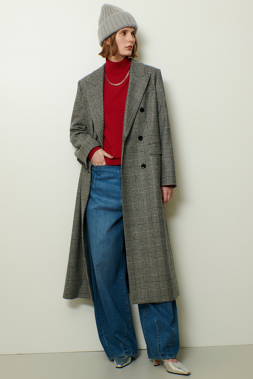 allureville(アルアバイル)｜グレンチェックロングチェスターコート