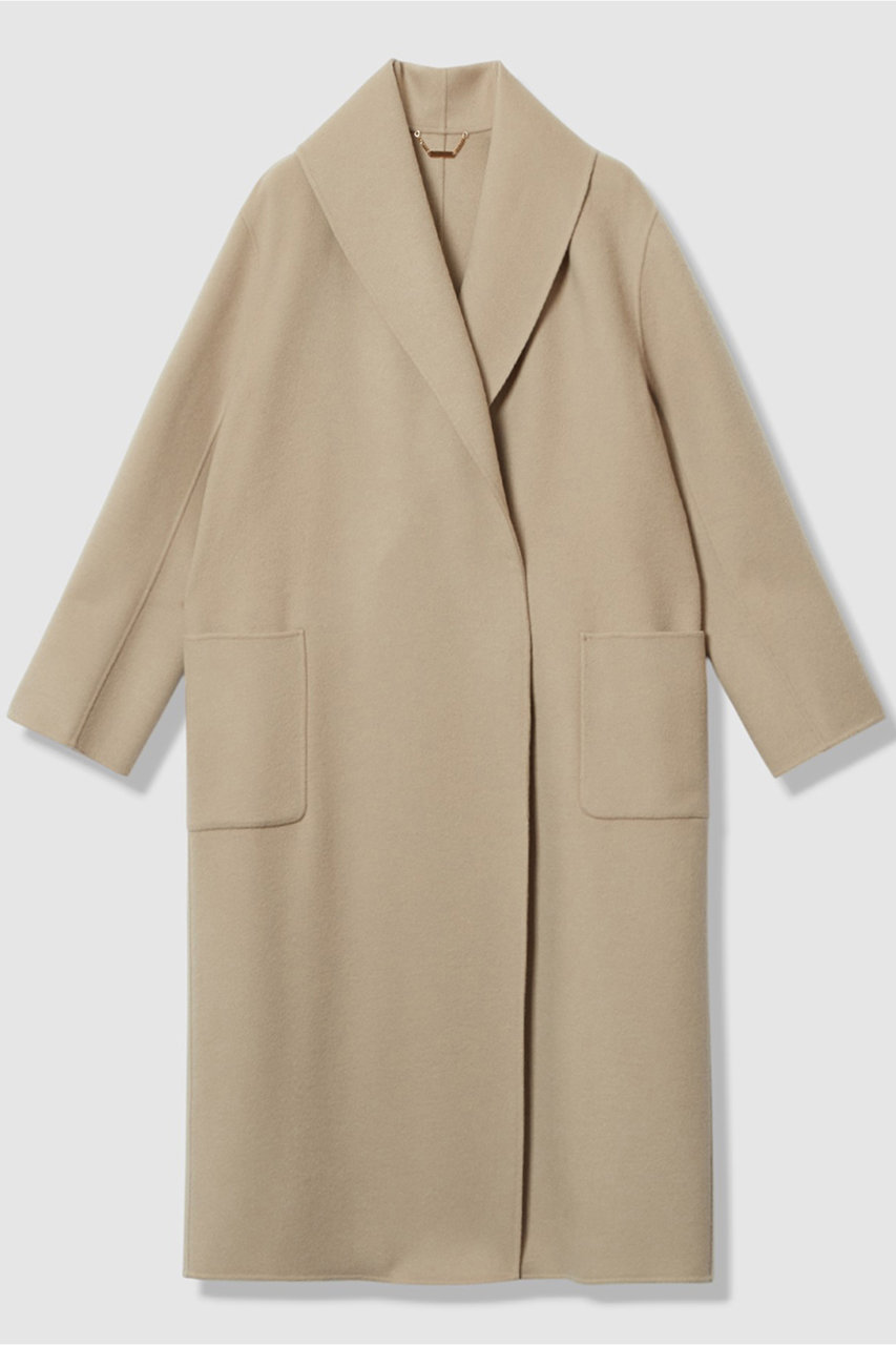 allureville(アルアバイル)｜カシミヤ混リバーショールコート/ベージュ