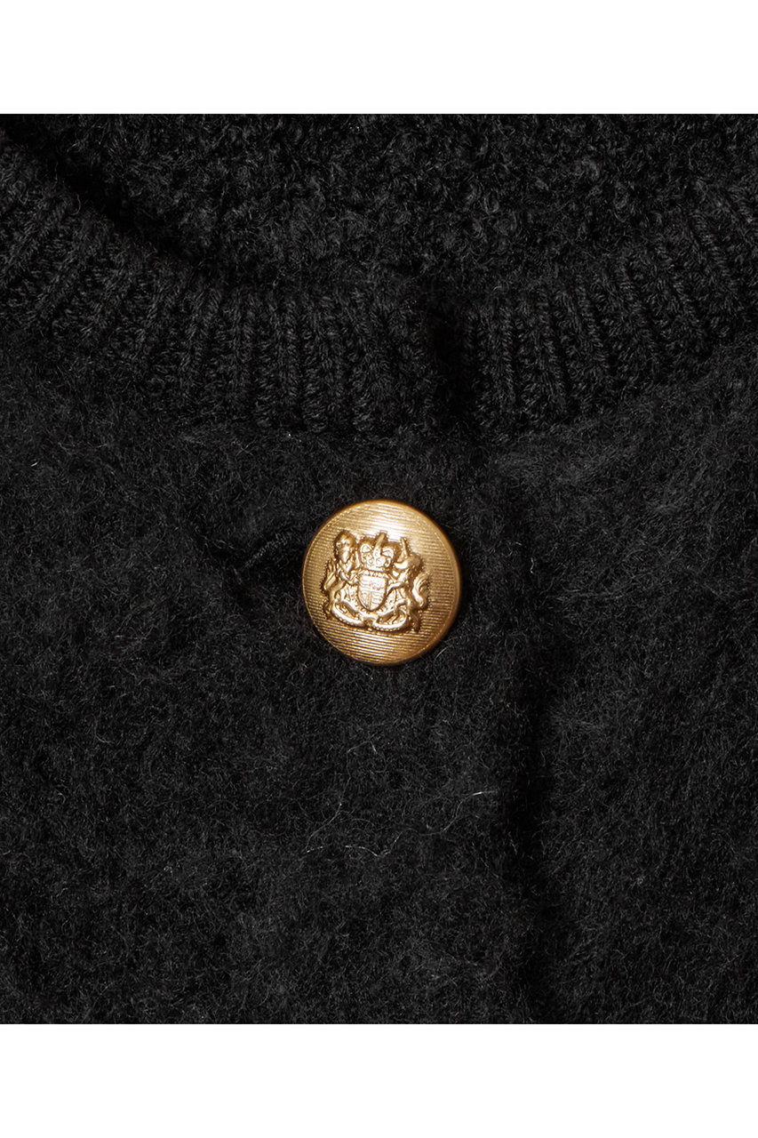 allureville(アルアバイル)｜シャギーニットカーディガン/ブラック の