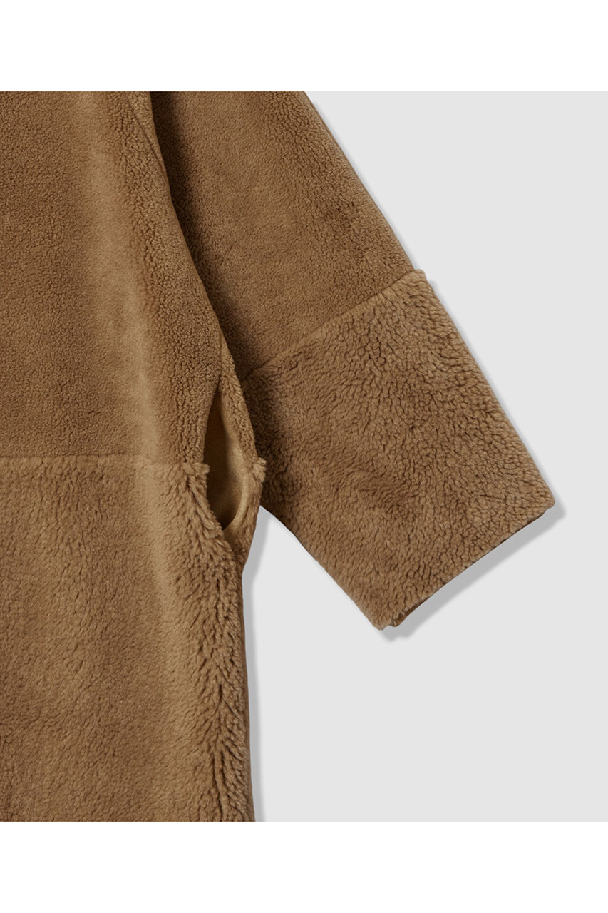 allureville(アルアバイル)｜ツーブロッキングボアコート/キャメル の