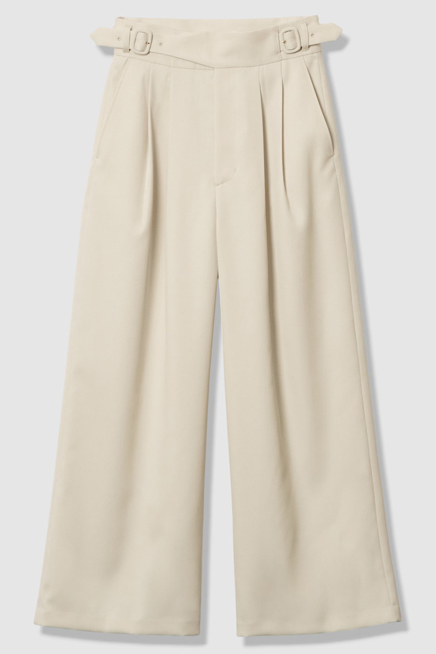 アルアバイル/allurevilleのウールサテンハイウェストパンツ(アイボリー/20252012230-95-020)