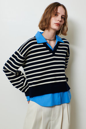 アルアバイル/allurevilleの【予約販売】フェイクレイヤードスキッパープルオーバー(110300/110301)