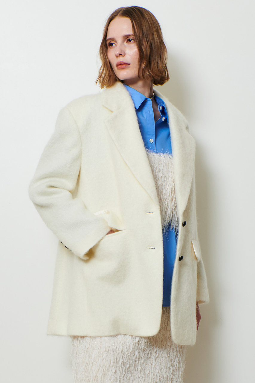 allureville(アルアバイル)｜シャギーハーフコート/オフホワイト の