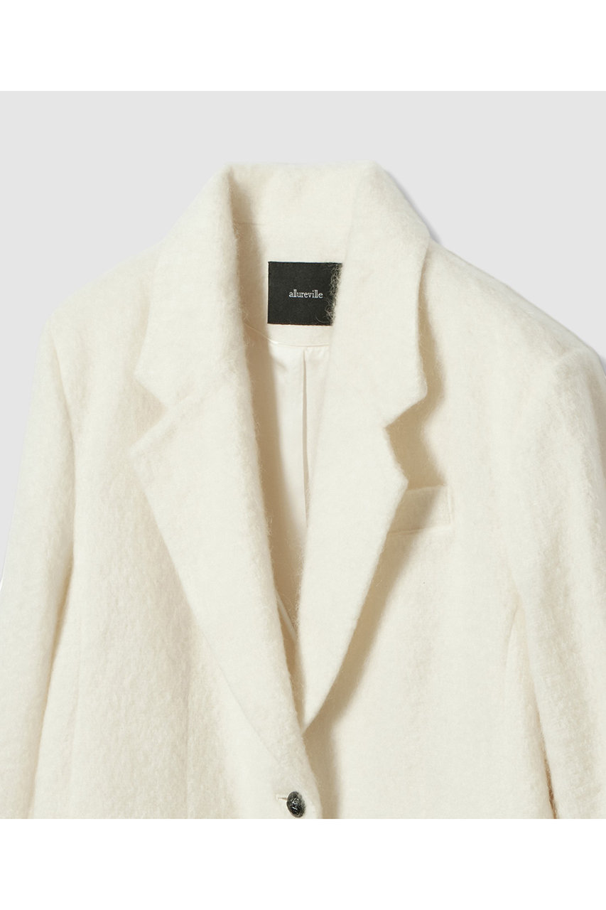 allureville(アルアバイル)｜シャギーハーフコート/オフホワイト の