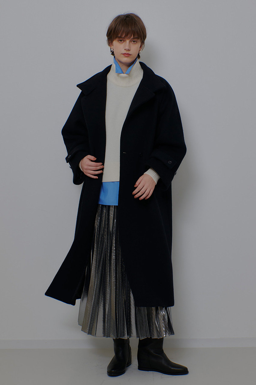 allureville(アルアバイル)｜ダブルビーバースタンドコート/ブラック