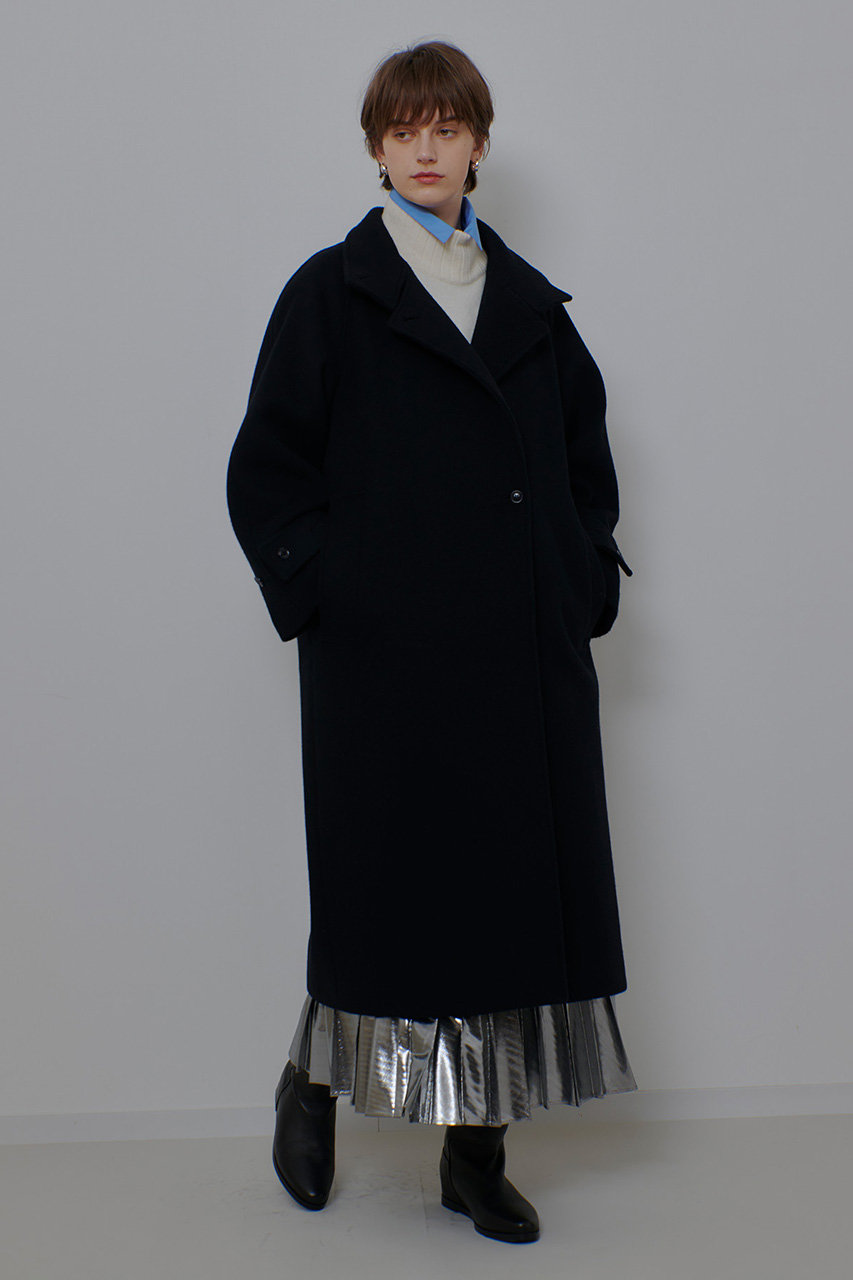 allureville(アルアバイル)｜ダブルビーバースタンドコート/ブラック