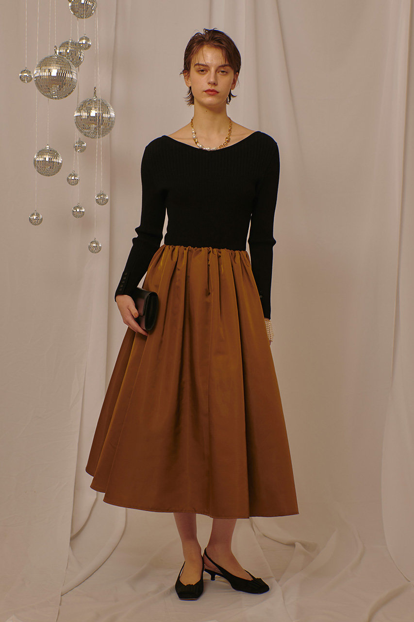 allureville(アルアバイル)｜タフタドッキングニットワンピース