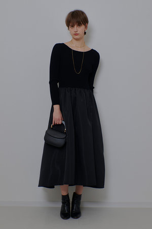 アルアバイル/allurevilleのタフタドッキングニットワンピース(110500/110503)