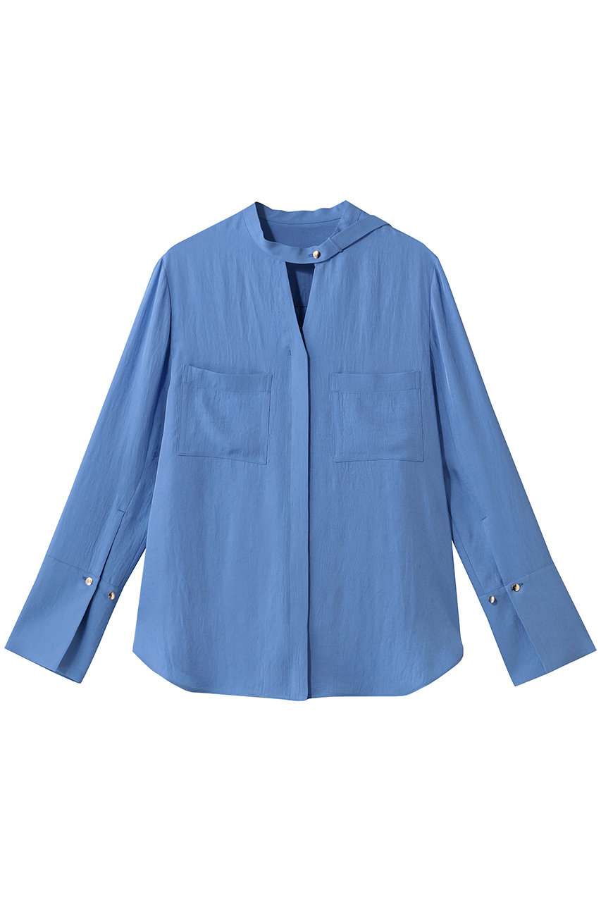 アルアバイル/allurevilleのブライトツイルアシメボウブラウス(ブルー/20261013600-81-020)