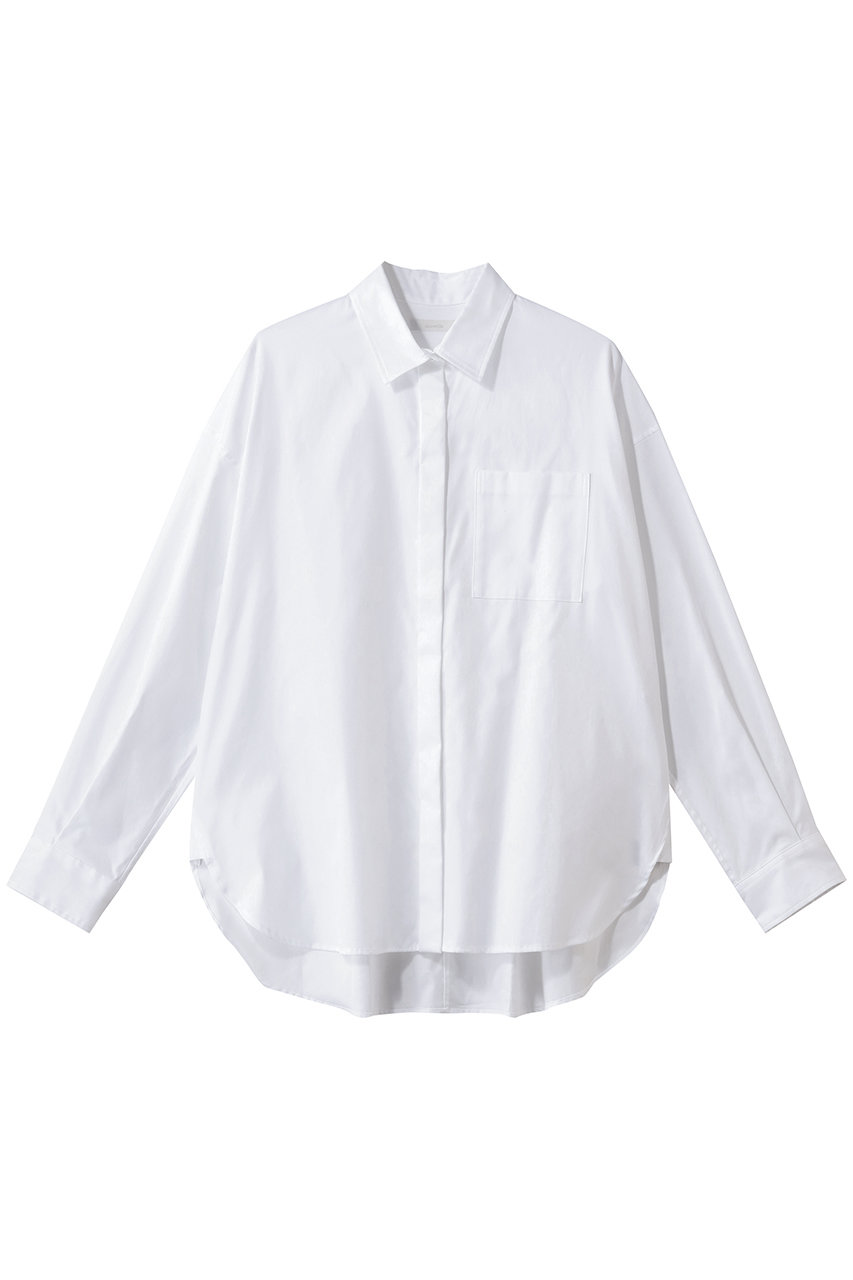 アルアバイル/allurevilleのコットンオックスラウンドヘムシャツ(ホワイト/20261013010-63-020)