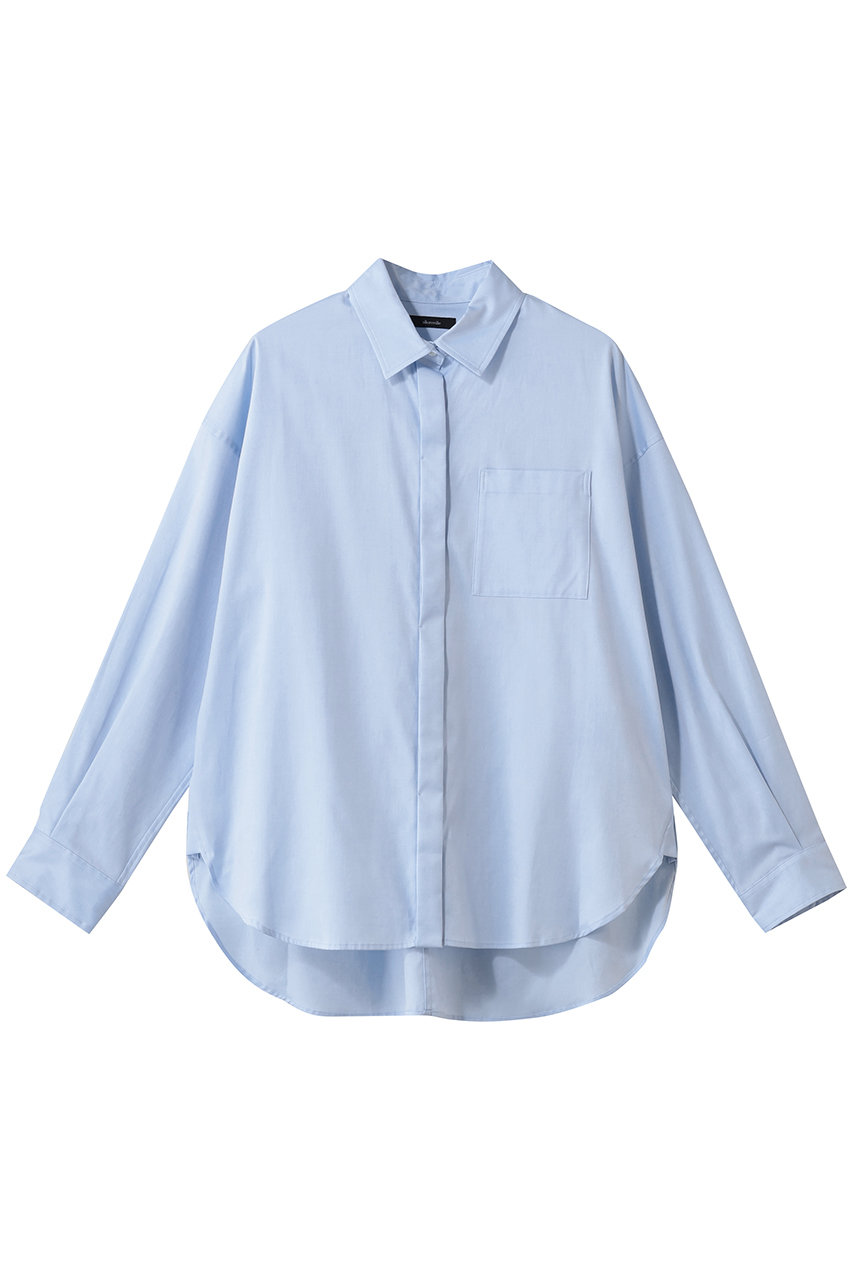 アルアバイル/allurevilleのコットンオックスラウンドヘムシャツ(サックス/20261013010-63-020)