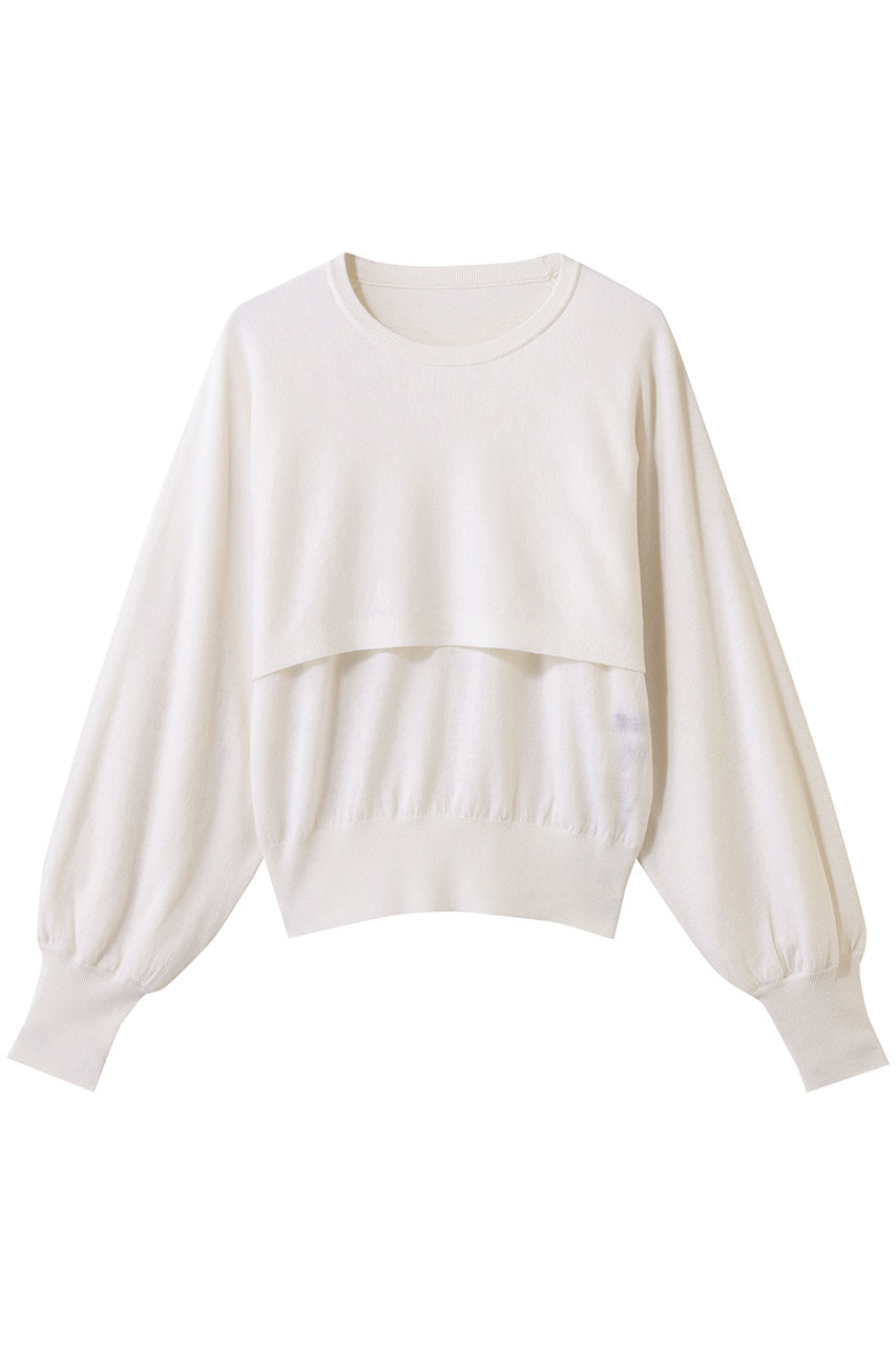 アルアバイル/allurevilleのメリノウールレイヤードプルオーバー(オフホワイト/20261016110-95-020)