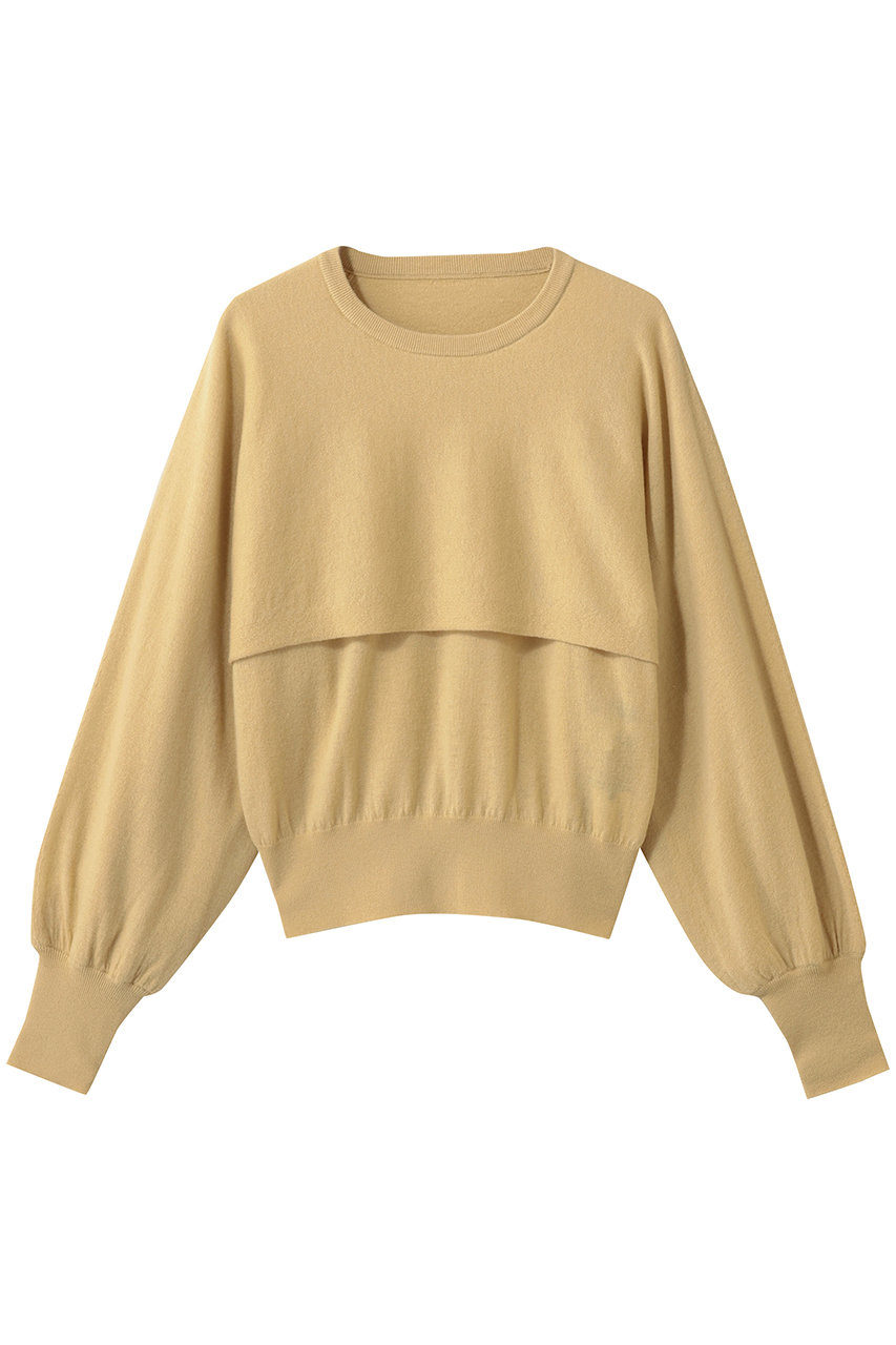 アルアバイル/allurevilleのメリノウールレイヤードプルオーバー(イエロー/20261016110-95-020)