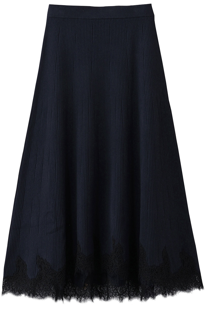 アルアバイル/allurevilleのレースドッキングニットスカート(ネイビー/20261011030-65-020)