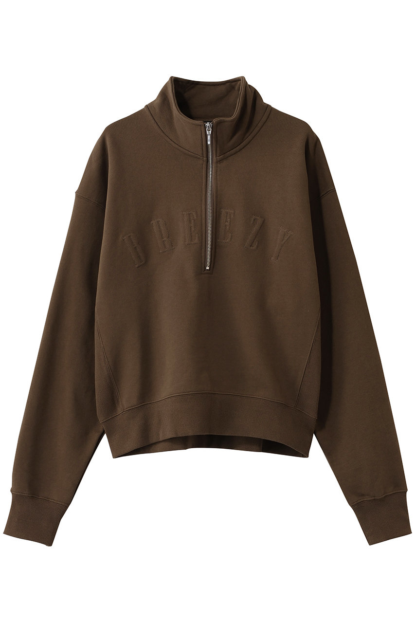 アルアバイル/allurevilleのハーフジップ刺繍プルオーバー(カーキ/20261015010-76-020)