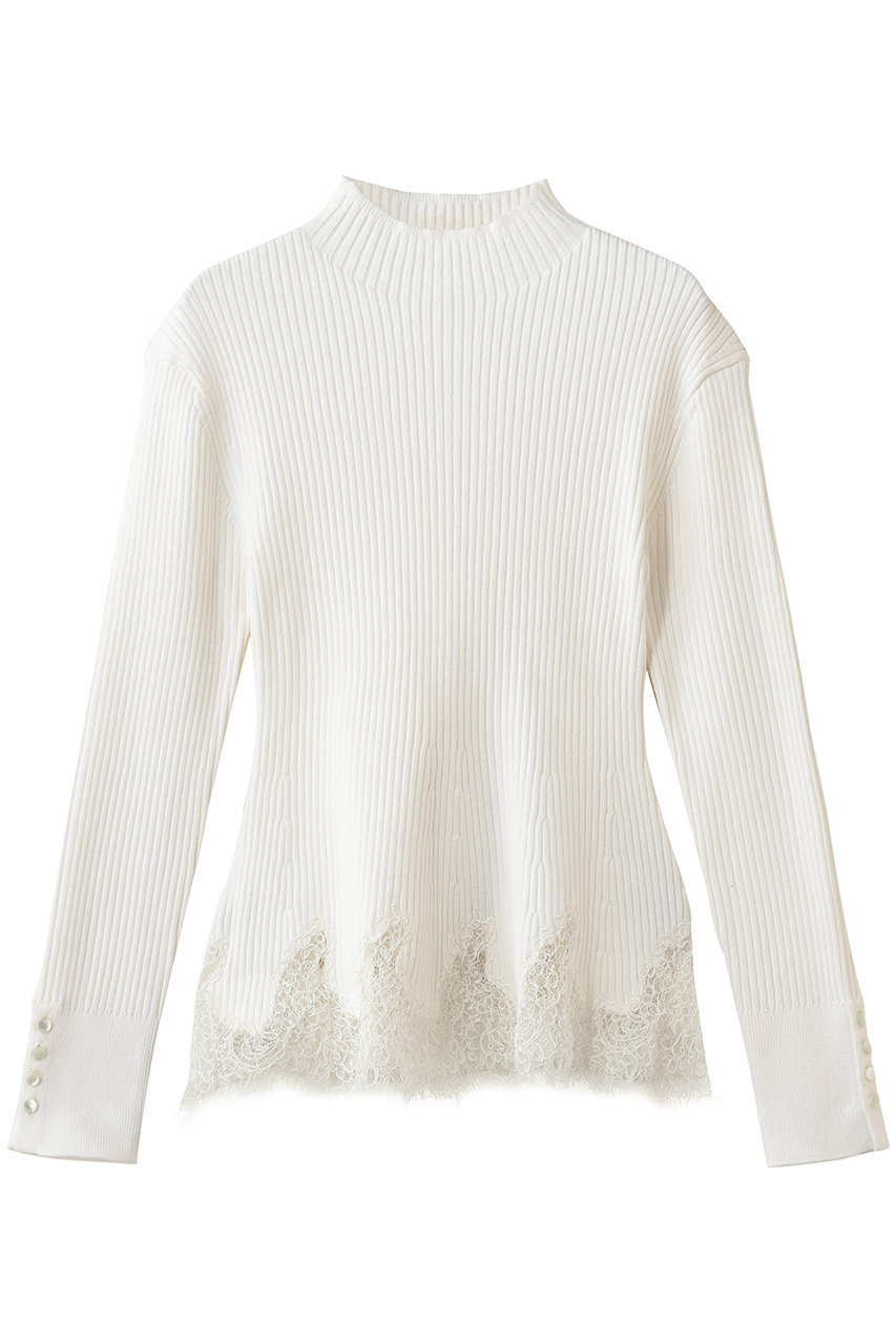 アルアバイル/allurevilleのレースドッキングリブプルオーバー(アイボリー/20261016060-65-020)