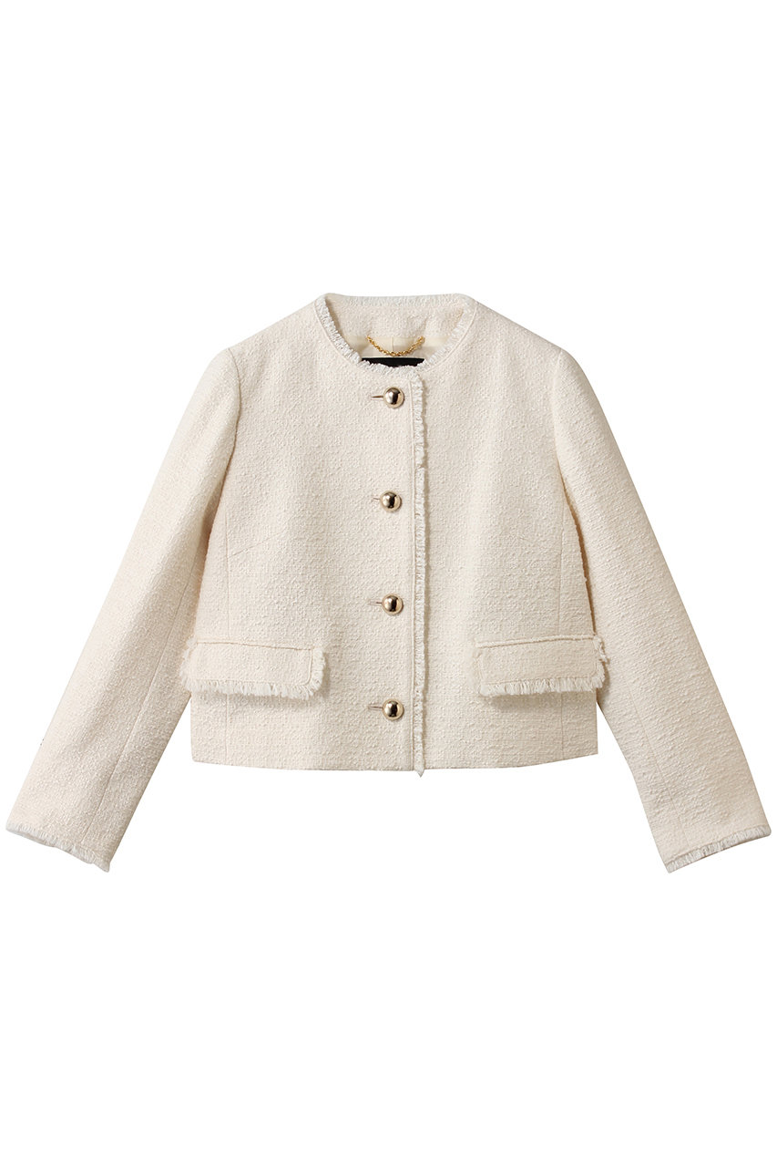 アルアバイル/allurevilleのツィードノーカラージャケット(アイボリー/20261010240-98-020)