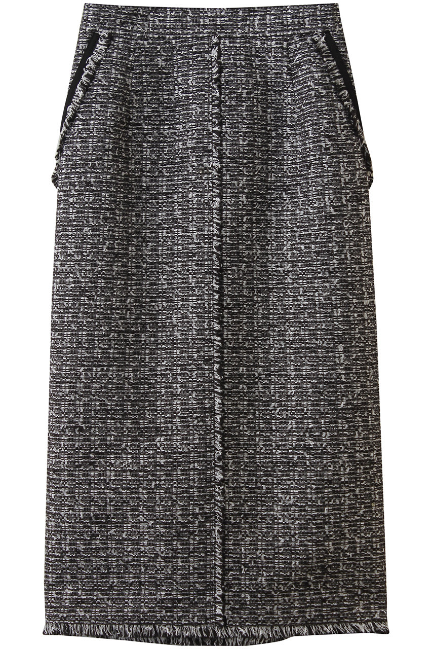 アルアバイル/allurevilleのニュアンスタイトツィードスカート(ブラック系/20261011130-98-020)