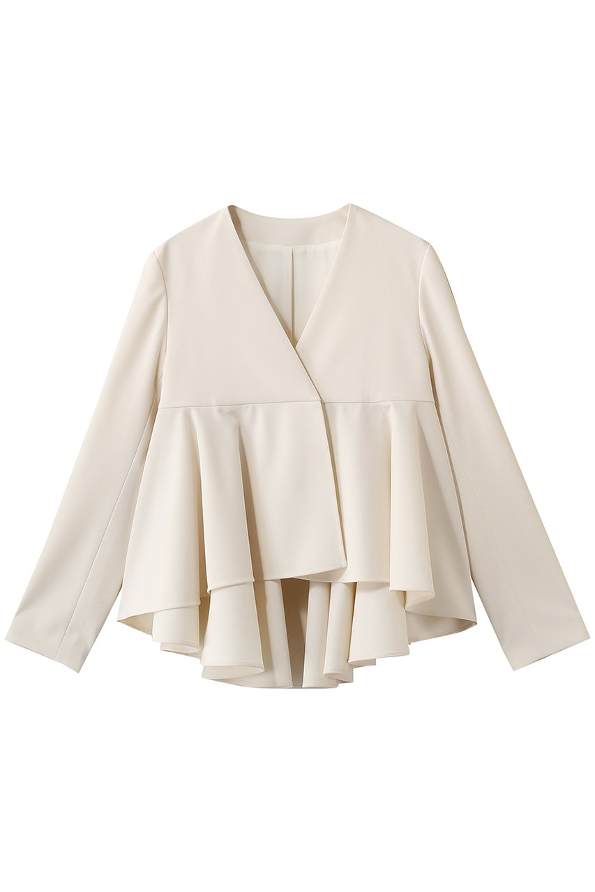 アルアバイル/allurevilleの【Loulou Willoughby】ダブルクロスフレアペプラムジャケット(アイボリー/21261010130-95-020)