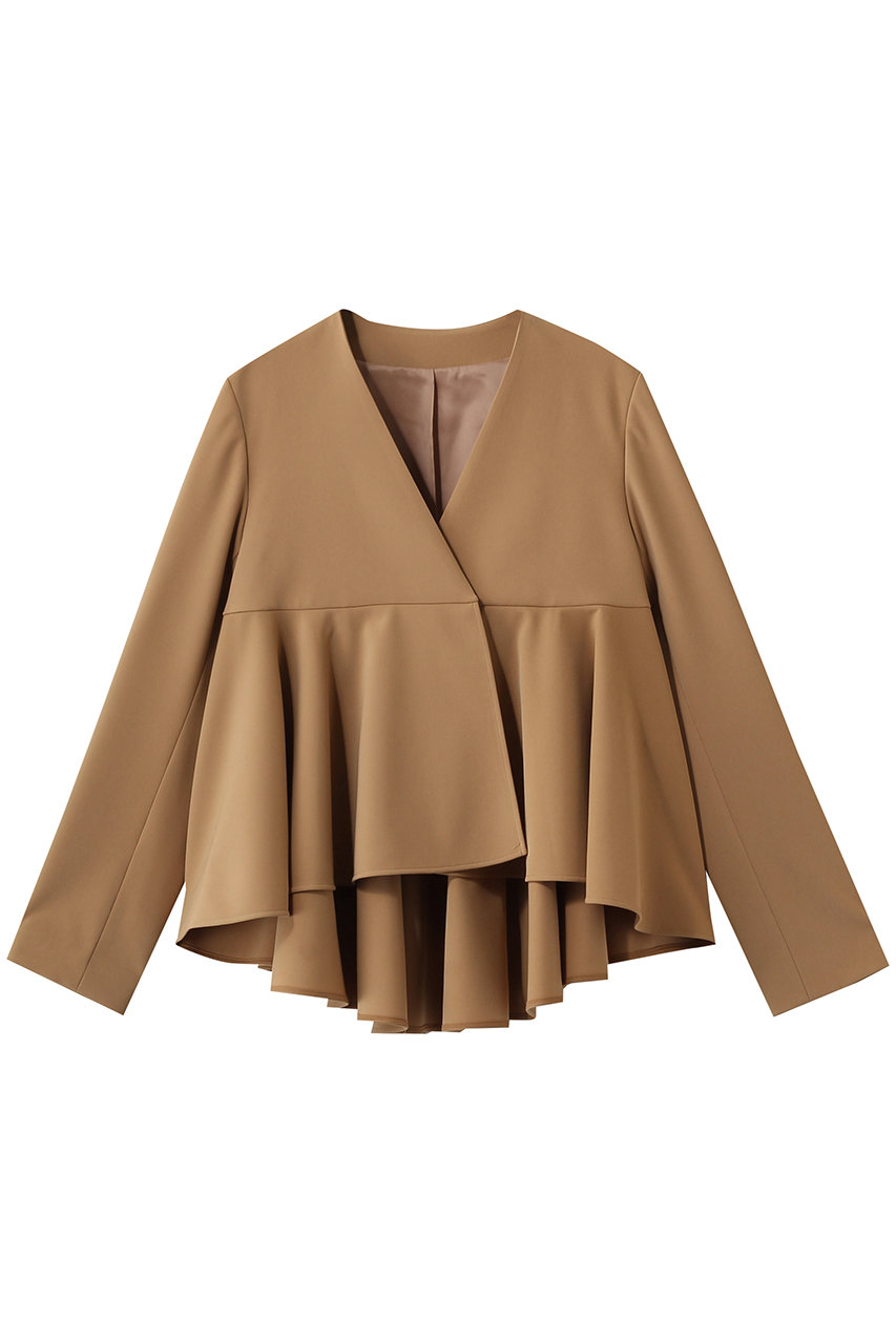 アルアバイル/allurevilleの【Loulou Willoughby】ダブルクロスフレアペプラムジャケット(キャメル/21261010130-95-020)