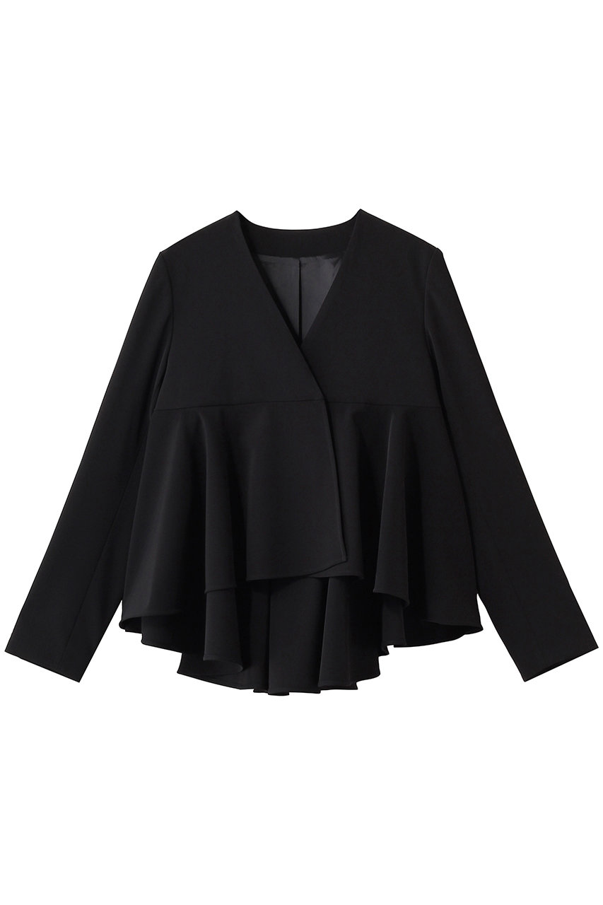 アルアバイル/allurevilleの【Loulou Willoughby】ダブルクロスフレアペプラムジャケット(ブラック/21261010130-95-020)