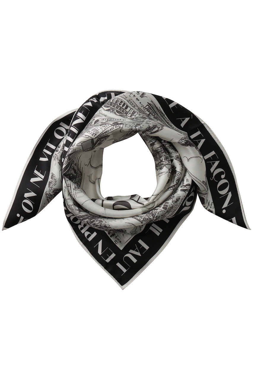 アルアバイル/allurevilleのマッププリントスカーフ(ブラック系/20261054010-98-770)