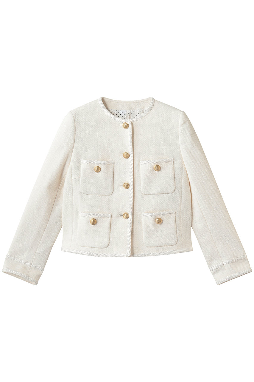 アルアバイル/allurevilleの【Loulou Willoughby】ツイードツイルクルージャケット(アイボリー/21261010140-04-020)