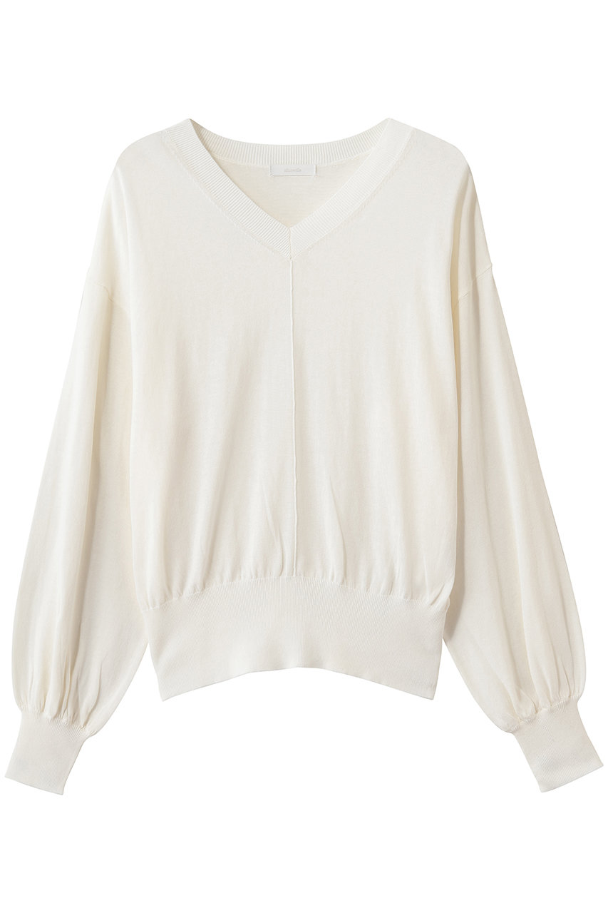 アルアバイル/allurevilleのコットンシルクVネックプルオーバー(オフホワイト/20261016350-65-020)