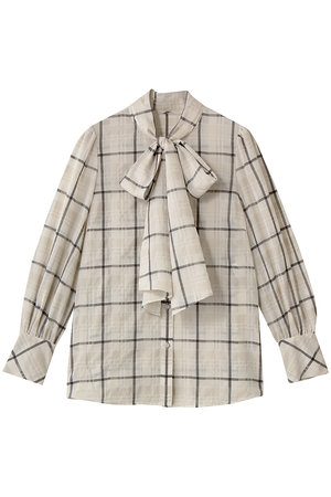 アルアバイル/allurevilleのシアーチェックボウブラウス(110400/110403)