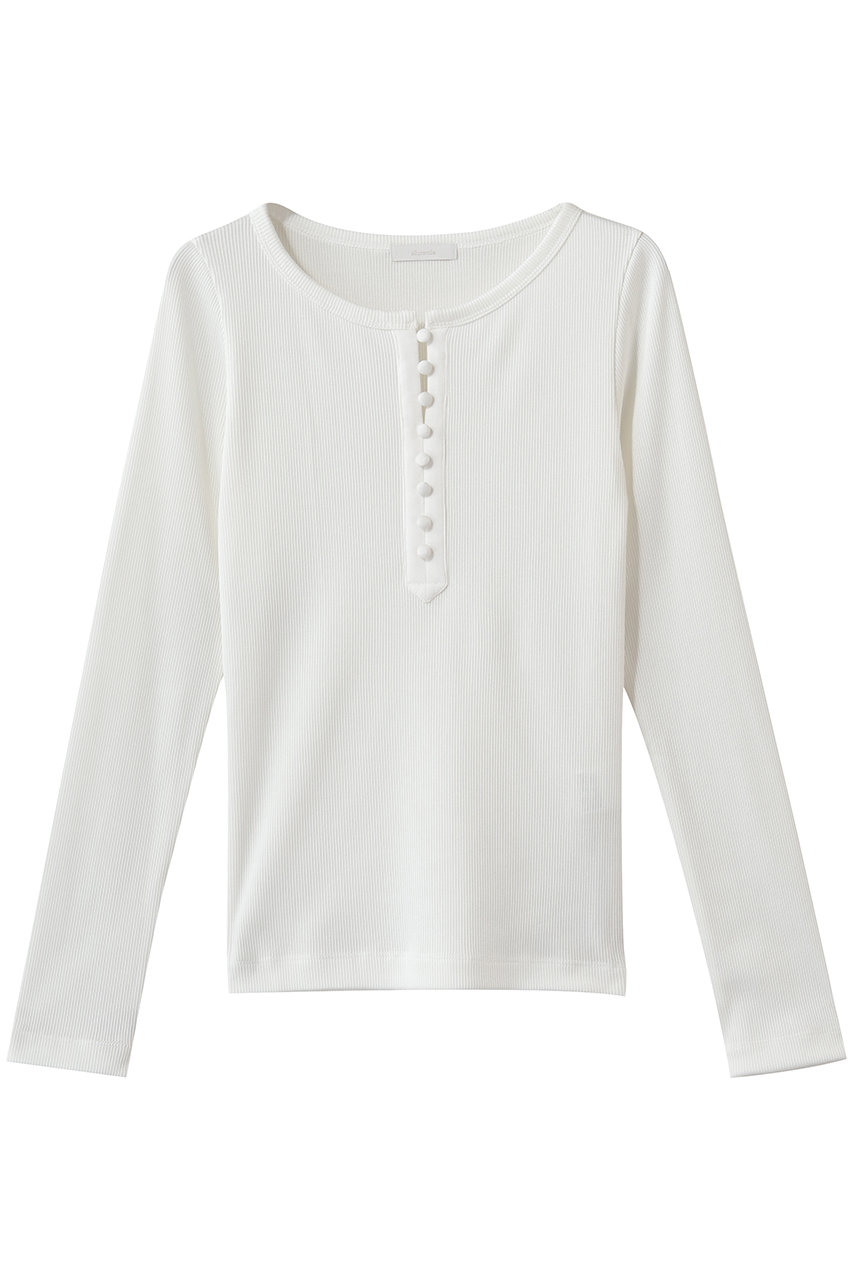 アルアバイル/allurevilleのテレコヘンリーネックプルオーバー(ホワイト/20261015100-01-020)