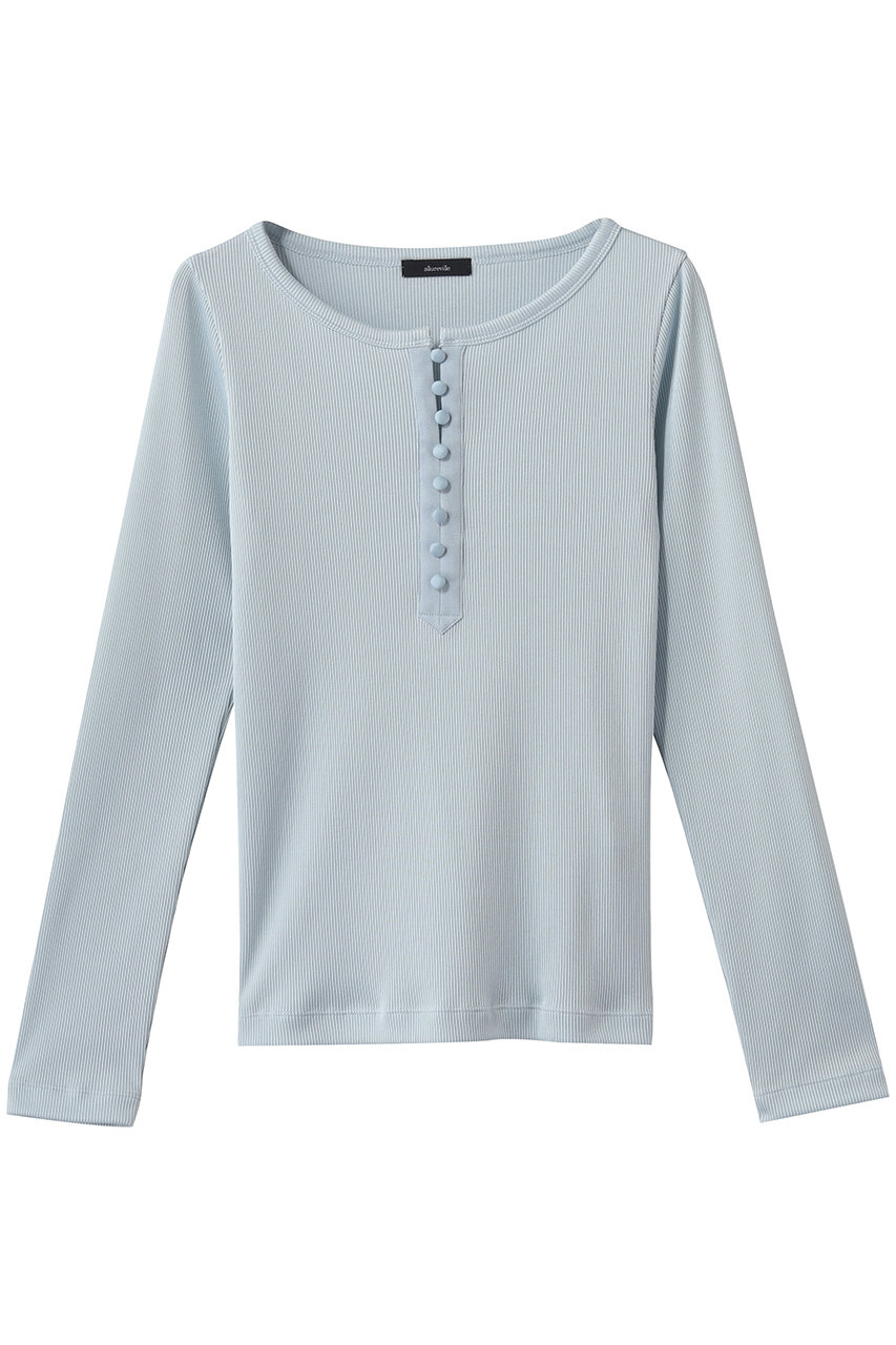 アルアバイル/allurevilleのテレコヘンリーネックプルオーバー(サックス/20261015100-01-020)