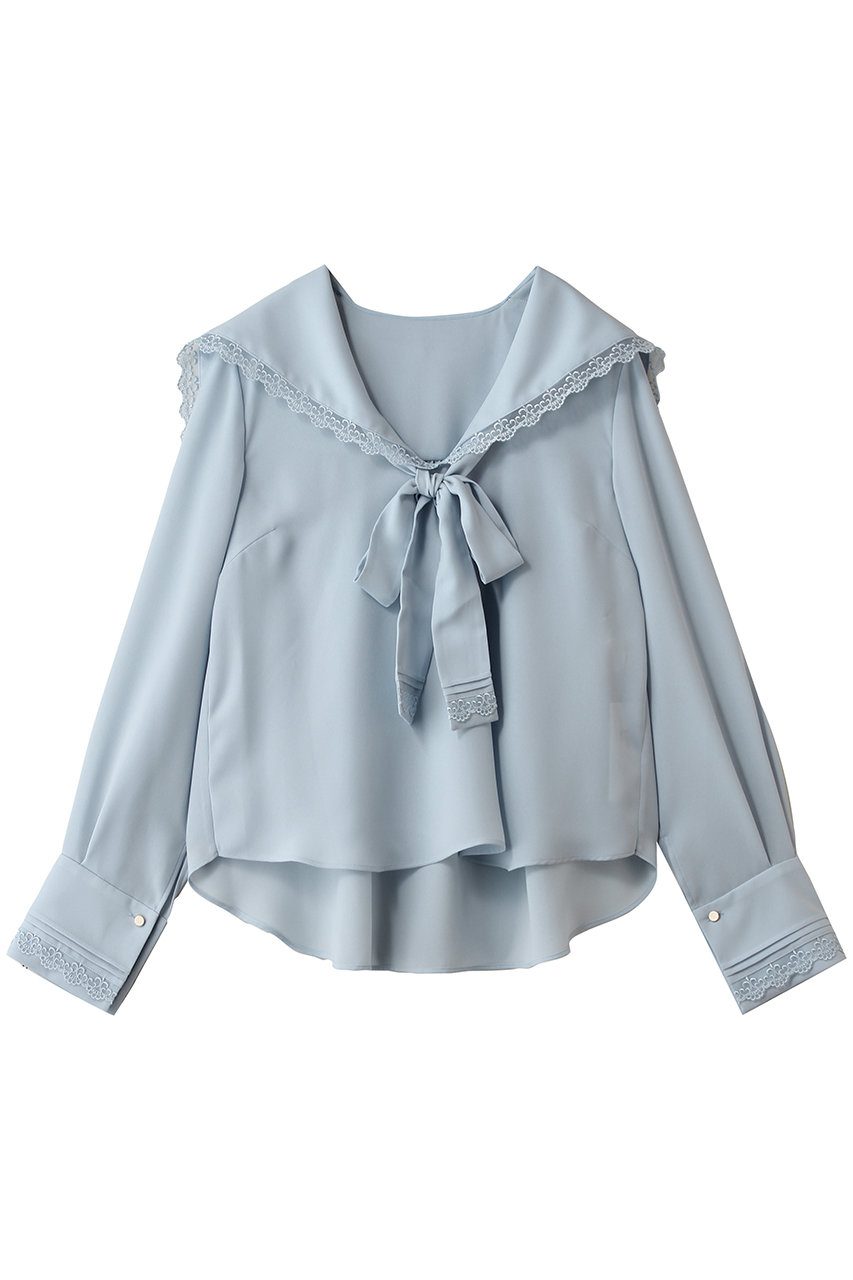 アルアバイル/allurevilleの【Loulou Willoughby】セーラーカラージョーゼットブラウス(サックス/21261013200-95-020)