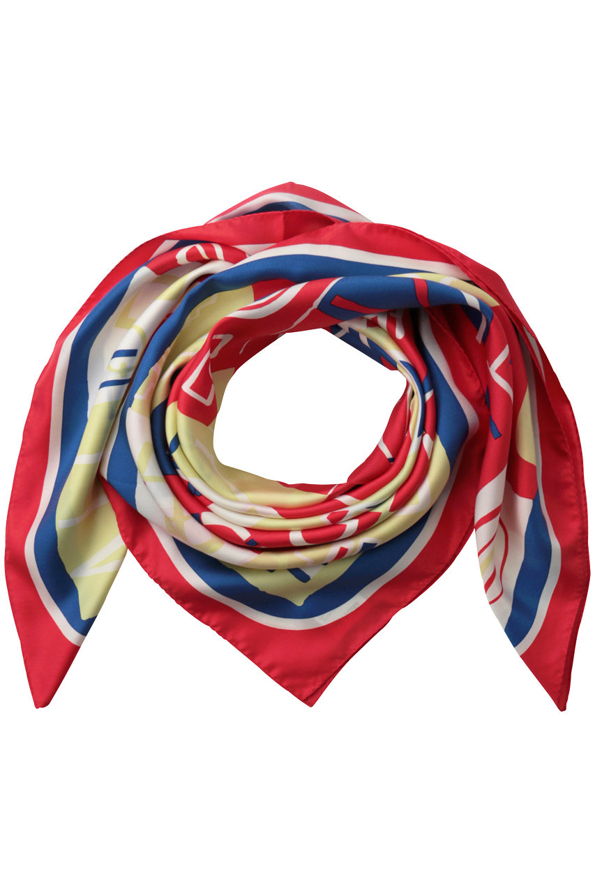 アルアバイル/allurevilleのパッチワークプリントスカーフ(レッド系/20261054020-68-770)