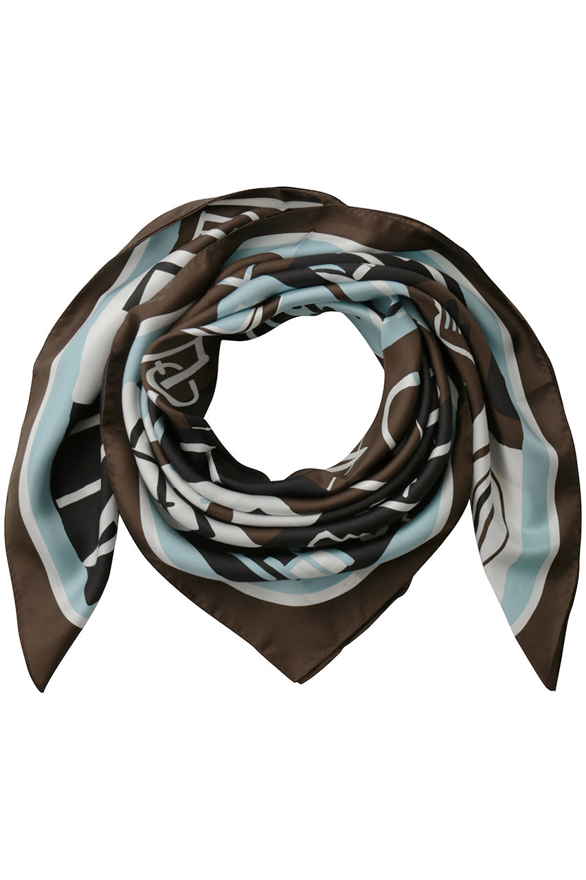 アルアバイル/allurevilleのパッチワークプリントスカーフ(ブルー系/20261054020-68-770)