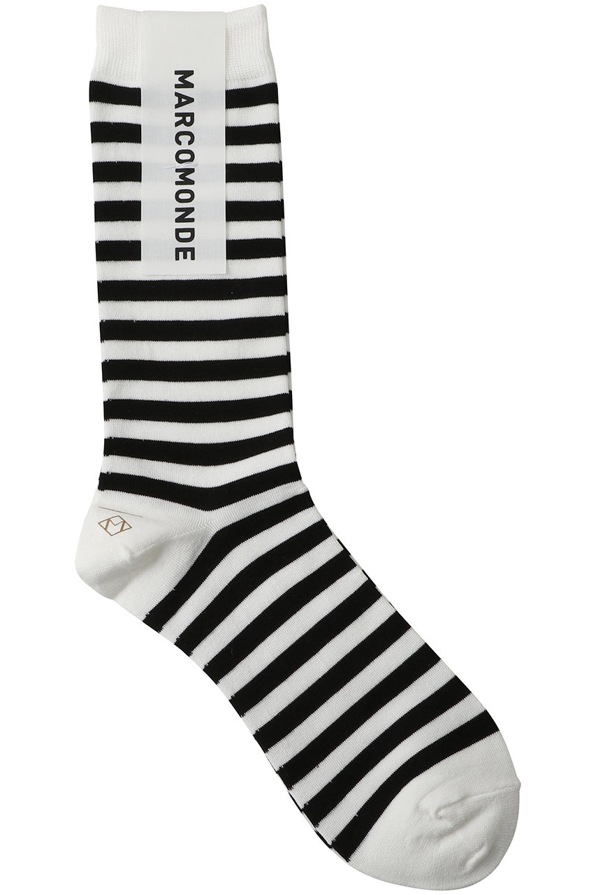 アルアバイル/allurevilleの【MARCOMONDE】 VENICE BORDER SOCKS(ブラック系/22261259080-98-770)