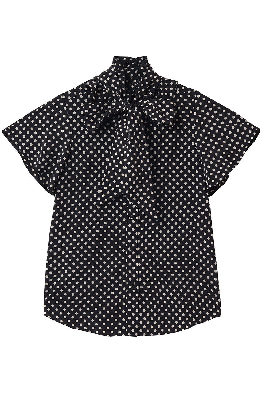 アルアバイル/allurevilleの【Loulou Willoughby】デシンドットフレアスリーブBL A(ブラック/21261013420-95-020)