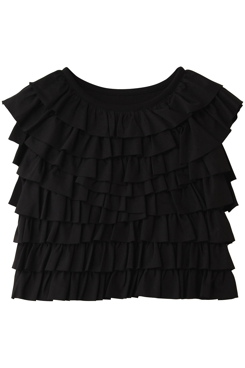 アルアバイル/allurevilleの【Loulou Willoughby】フリルティアードプルオーバー(ブラック/21261015090-95-020)