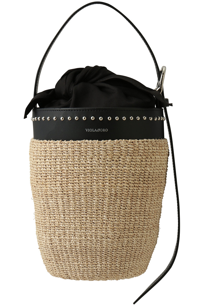 アルアバイル/allurevilleの【VIOLAd’ORO】アバカバケットカゴバッグ(ブラック系/22261250160-98-770)